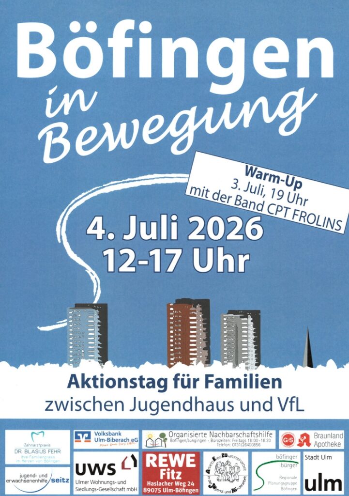 Flyer zu Böfingen in Bewegung