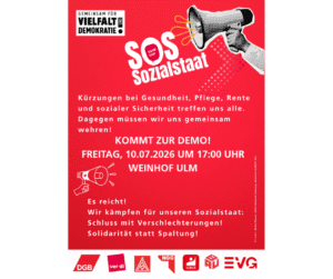 Flyer zur Kundgebung SOS Sozialstaat