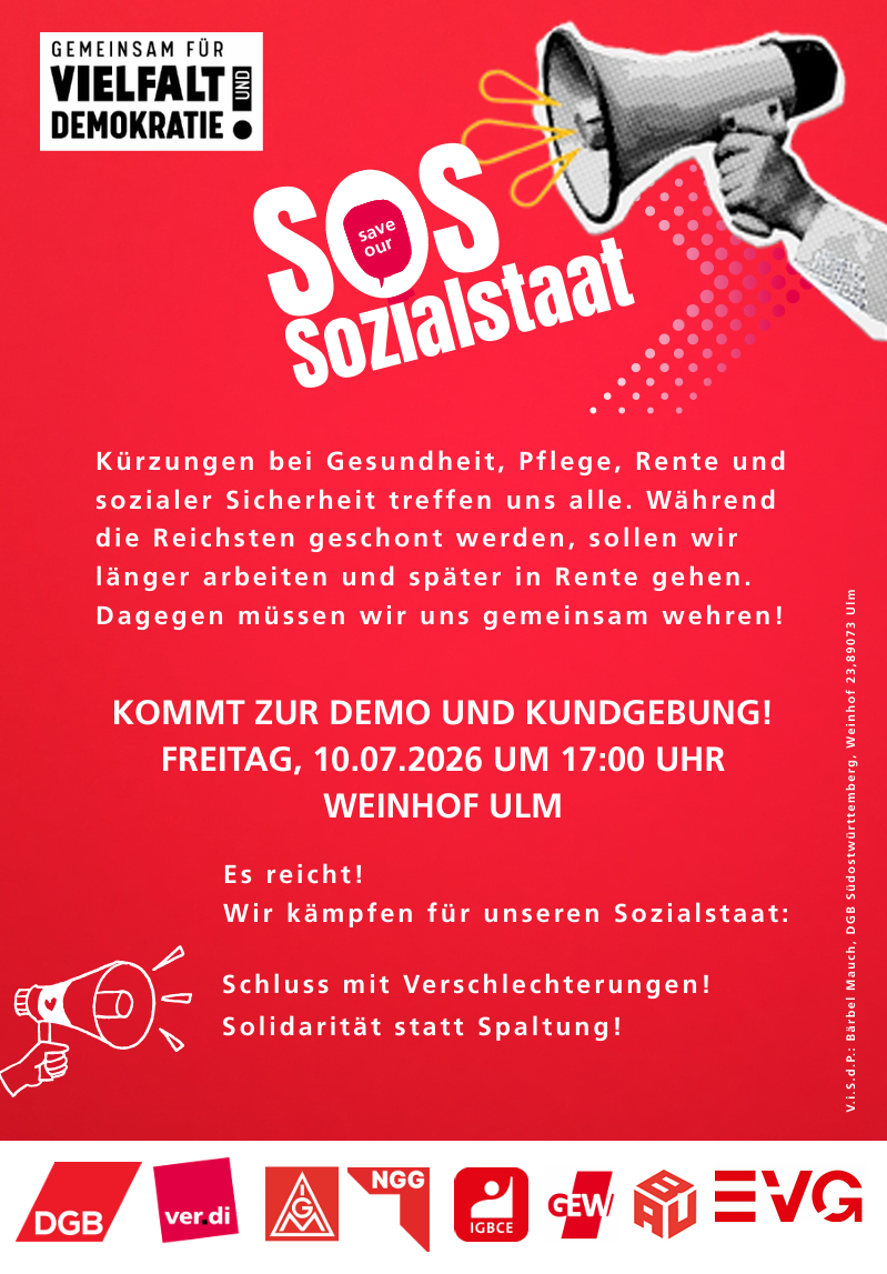 SOS Sozialstaat – Demo und Kundgebung am 10. Juli